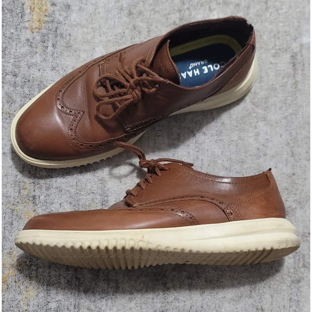 Cole Haan Men's Grand+ Wingtip Oxford  British‎ Tan  Shoes C36939 Size 8 M